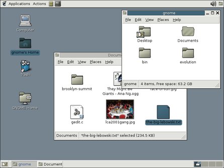 Legendární GNOME 2 (přesněji verze 2.6 z března 2004)
