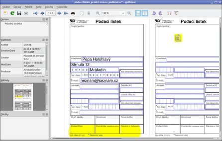 Prohlížení a editace PDF souboru v programu qpdfviewer