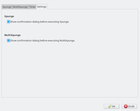 Poslední záložka okna Xpunge Preferences