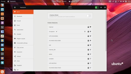 Nastavení WiFi v Ubuntu 17.10 (screenshot Marek Pszczolka)