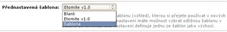 Zvolení výchozí šablony