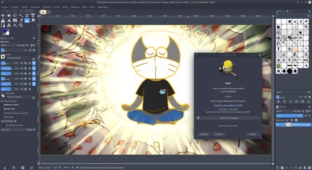 GIMP 2.99.4 s novým uvítacím oknem