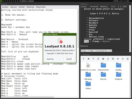 AntiX Linux 22 - herbstluftwm 0.9.5
