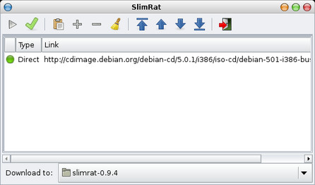 Hlavní okno programu SlimRat