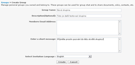 Zoho - vytvoření nové skupiny