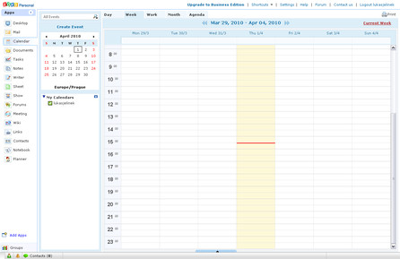 Zoho Calendar - vzhled aplikace