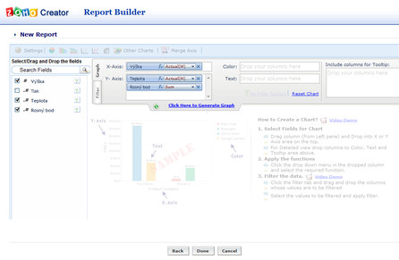 Zoho Creator - grafový report