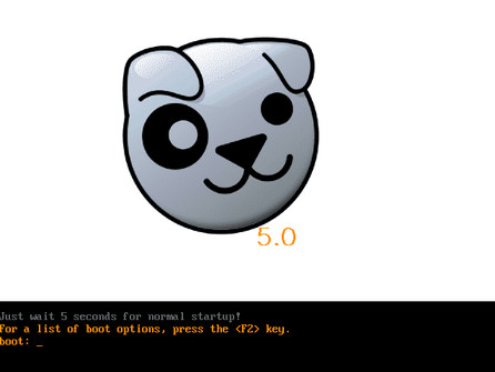 Spouštěcí obrazovka Puppy Linuxu