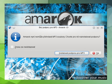 Amarok nepřehraje MP3, ale snaží se to napravit
