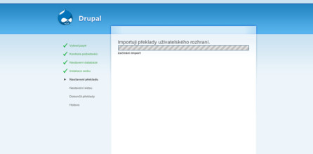 Průběh instalace Drupalu