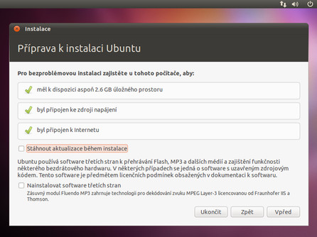 Podmínky bezproblémové instalace