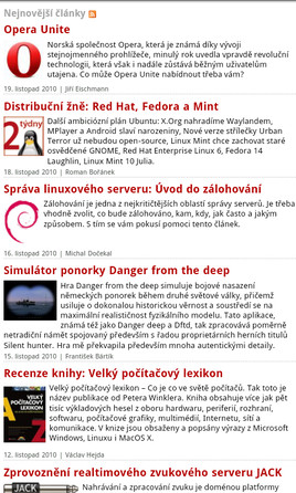 LinuxEXPRES po zvětšní lze číst bez namáhání očí, více podobných screenshotů naleznete v galerii Internet a PDF