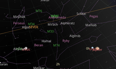 S Google Sky Map lze oslňovat slečny našich srdcí, více podobných screenshotů najdete v galerii Mapy