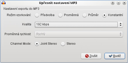 Audacity – export do MP3