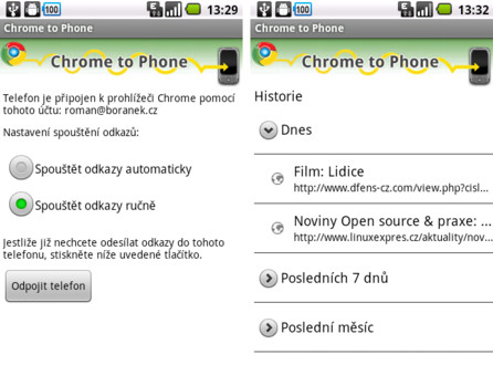 Chrome to Phone – odkazy z telefonu do počítače, značka: rychle