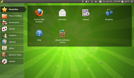 Distribuce EasyPeasy využívá stejné prostředí jako dřívější Ubuntu Netbook Remix, vzdálený předek Unity