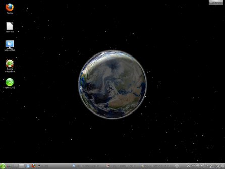 Prostředí KDE v openSUSE 12.1 – globus na ploše