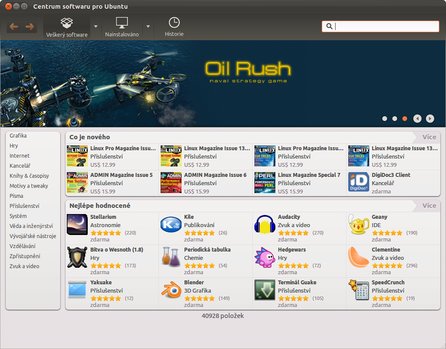 Centrum softwaru pro Ubuntu dnes