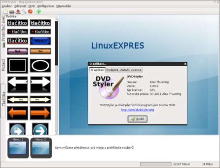 DVD Styler umožňuje tvořit vlastní filmová DVD včetně menu, podobně jako Adobe Encore DVD