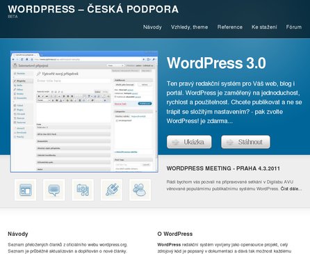 Stránky české podpory WordPressu