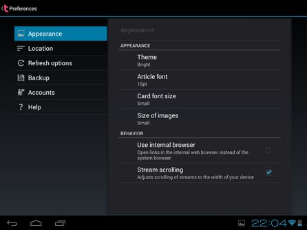 Nastavení aplikace Taptu – verze pro Android