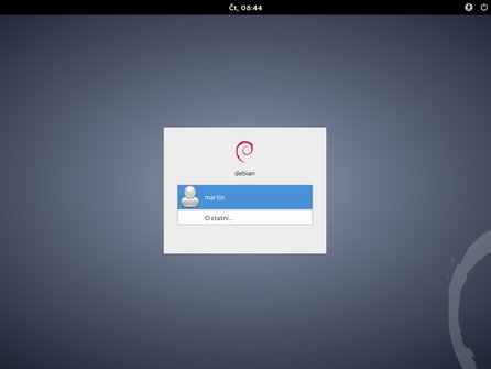 Přihlášení do grafického desktopového prostředí GNOME