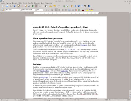 LibreOffice 4.1 v distribuci openSUSE 13.1