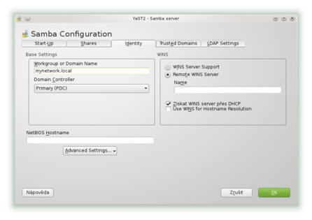Konfigurace Samba serveru