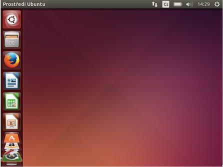 Vzhled nejnovějšího vydání Ubuntu 14.04 s prostředím Unity