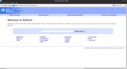 Minimalistický prehliadač NetSurf