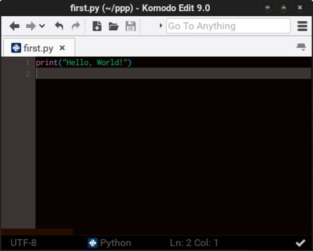 Ukážka zvýraznenia syntaxe v editore Komodo Edit 9