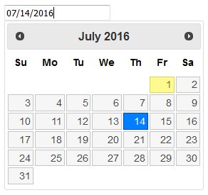 Zvýraznění vybraného dne v kalendáři