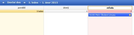 Položka úkolu v kalendáři﻿
