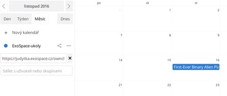 Kalendář na ownCloudu﻿