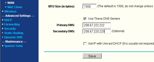 Routery podporujú i užívateľom určené DNS servery