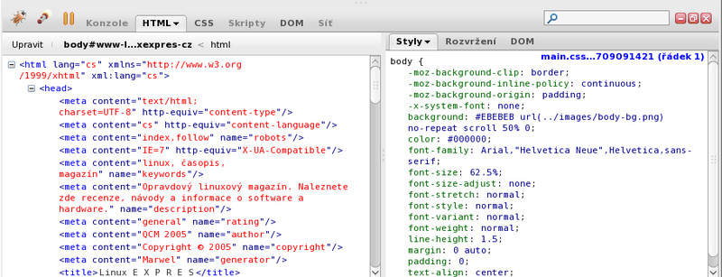 Firebug: LinuxEXPRES pod lupou
