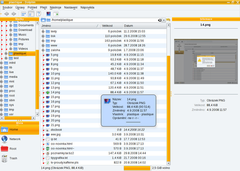 Dolphin - správce souborů
