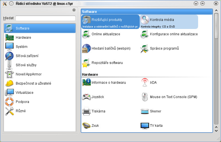 Konfigurační program YaST2