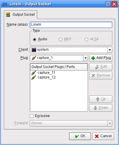 QJackCtl – Patchbay – Add Output