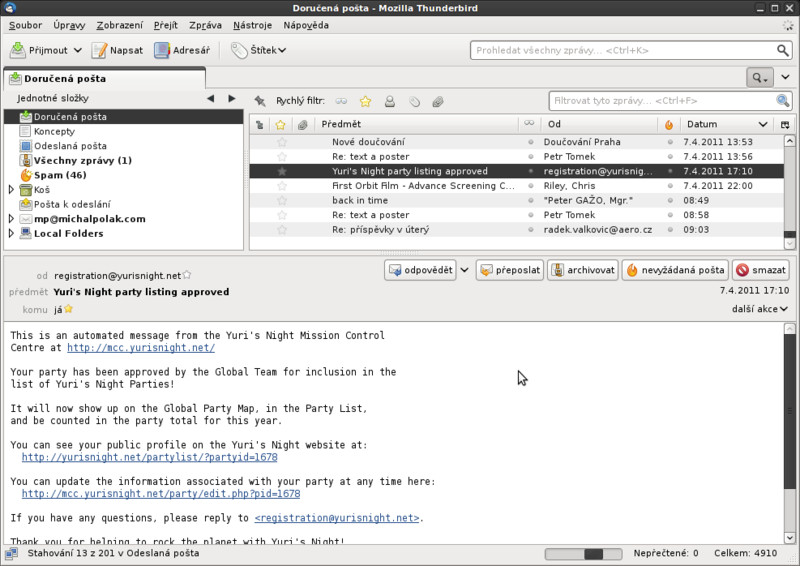 Mozilla Thunderbird ve verzi 3.1.9