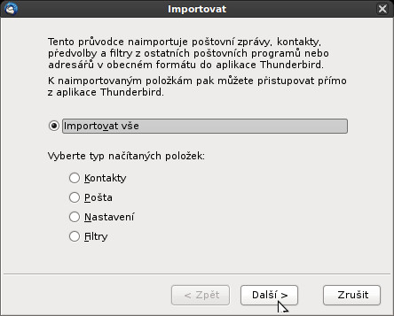 Importovat (první krok)