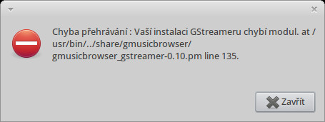 Chyba při pokusu o přehrání MP3 souboru v gmusicbrowseru, rozumíte tomu?