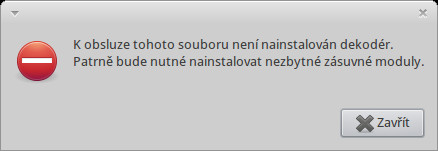 Chyba při pokusu o přehrání DivX souboru v Parole, tentokrát je to trochu lepší