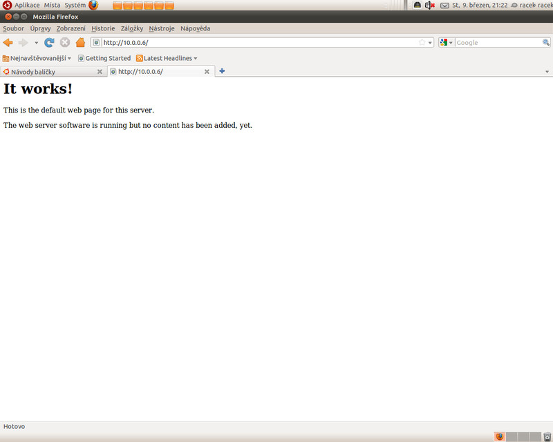 Funkční webserver ihned po instalaci