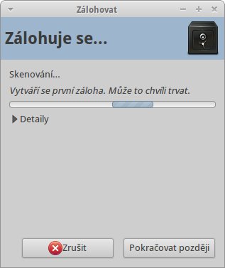 Průběh zálohy