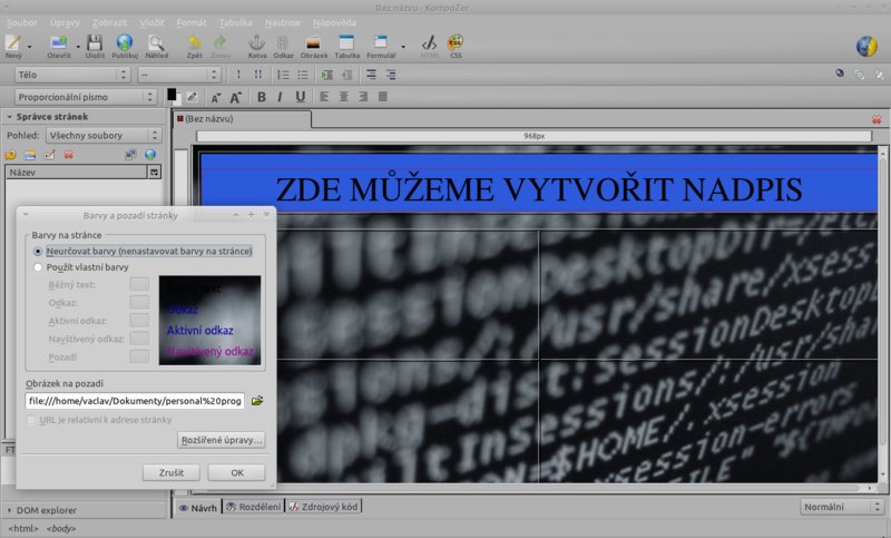 Kompozer slouží ke stejnému účelu jako Adobe Dreamweaver