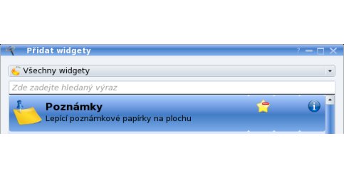 Widget je zařazen mezi oblíbené