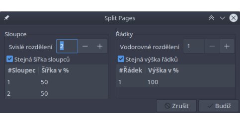 Rozdělení stránky