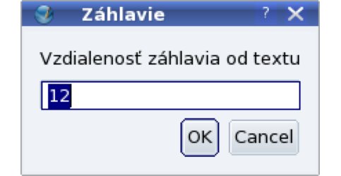 Odsadenie záhlavia od textu