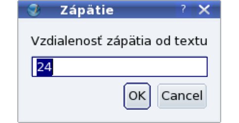 Odsadenie zápätia od textu